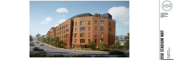 Rendering of four story building